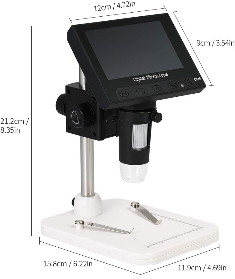 An-doer Andoer 1000X Magnification 4.3" LCD Display Portable Microscope 720P LED Digital Magnifier with Holder for Circuit Board Repair Soldering Tool