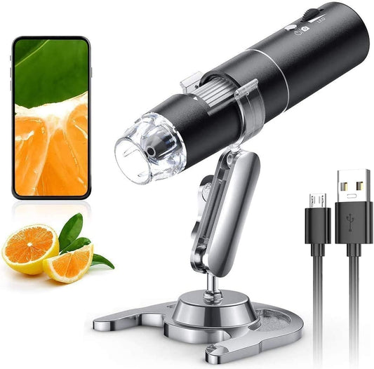 Wireless Digital Microscope, Skybasic 50X to 1000X WiFi Handheld Zoom Magnification Endoscope Magnifier 1080P FHD 2.0 MP 8 LED Compatible with Android and iOS Smartphone or Tablet, Windows Mac PC