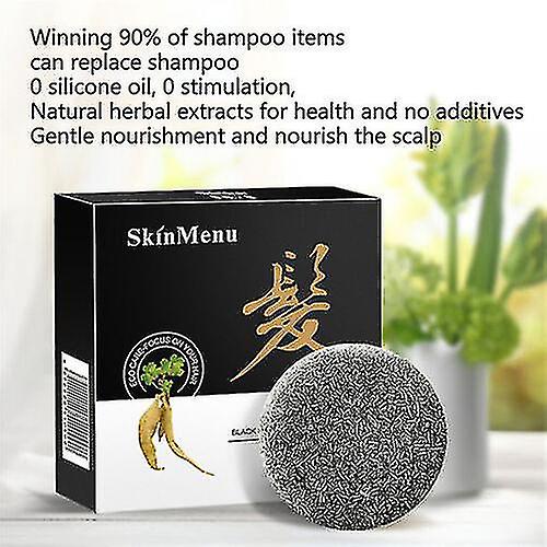 Cover Grey Bar Shampoo Soap Natural Polygonum Essence Hair Darkening Shampoo +bubbler