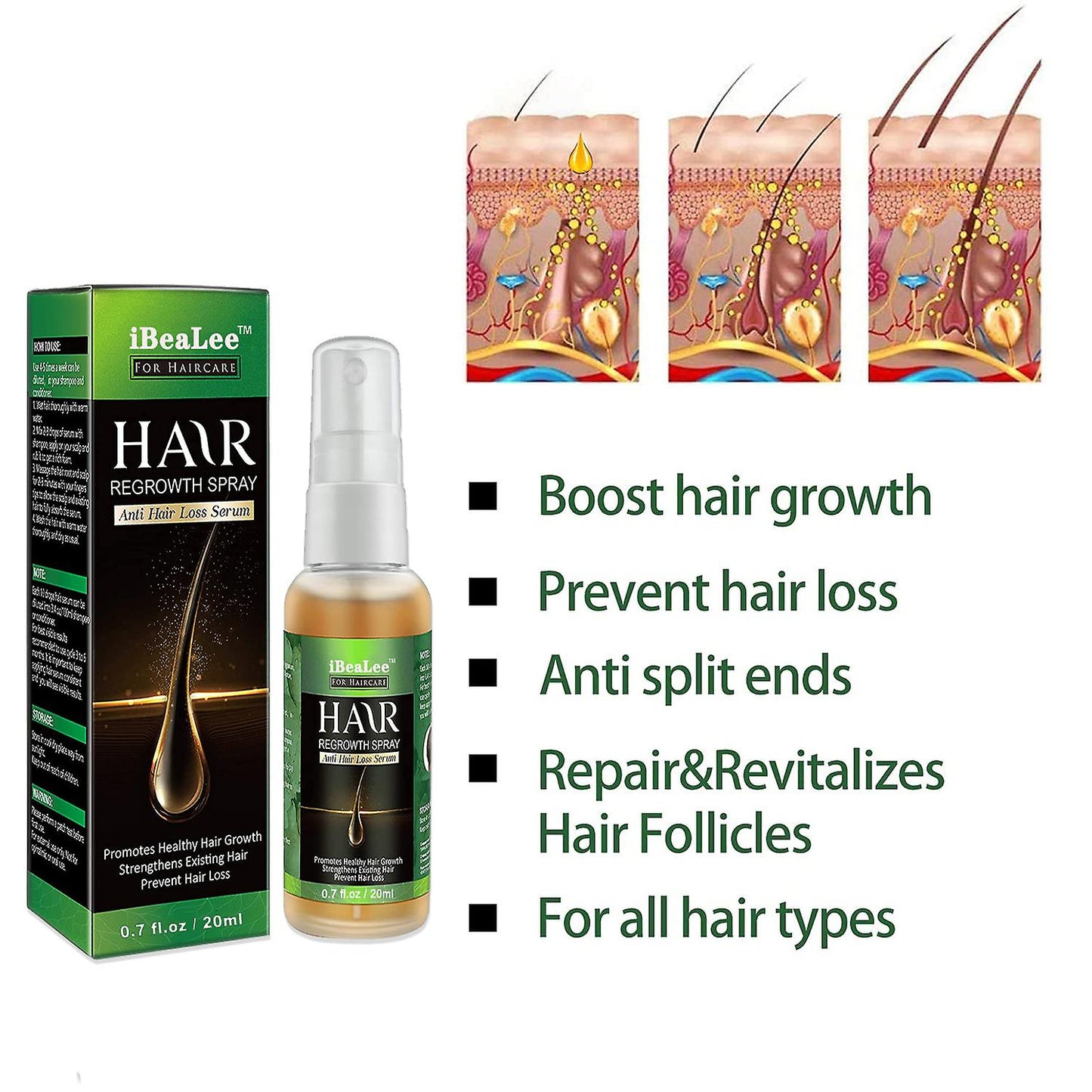 Soins des cheveux Croissance des cheveux Huiles essentielles Essence Perte de cheveux Liquide Soins de santé Beauté Cheveux denses