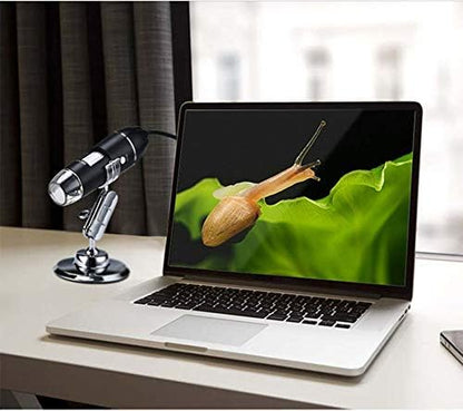 Mengshen 1600X Magnification Endoscope USB Microscope Camera, Portable Mini Digital Microscope with Metal Stand, Compatible with Android PX Mac Windows 7 8 10, NB01C