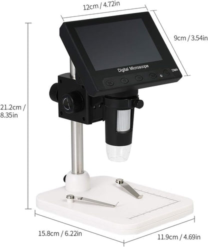 An-doer Andoer 1000X Magnification 4.3" LCD Display Portable Microscope 720P LED Digital Magnifier with Holder for Circuit Board Repair Soldering Tool