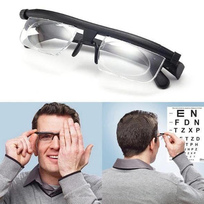 Focus Adjustable Eyeglasses -3 to +6 Diopters Myopia Glasses Reading Glasses