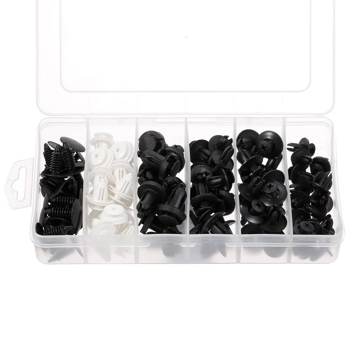 100Pcs Car Body Plastic Push Retainer Pin Rivet Fasteners Trim Moulding Clip Automotive Furniture Assembly Expansion Screws Kit with Removal Tool Screwdriver for Vehicles