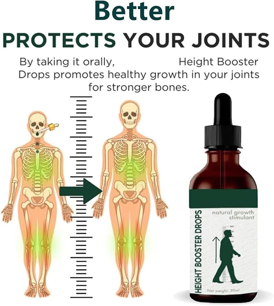 pohdhk Medicare Height Booster Drops - Sci-Effect Height Growth Oil, Height Growth Oil for Adolescent Bone Growth, Reach Your Maximum Height (1Pcs)