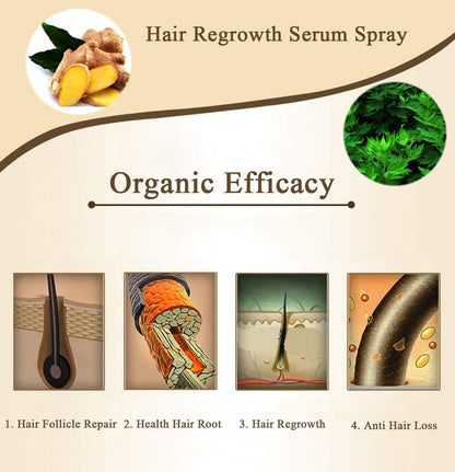 Ginger Hair Growth Serum Spray, Wild Growth Hair Oil for Hair Loss Treatments for Men and Women, Natural Hair Growth Accelerator for Stronger,Thicker,Longer Hair -20 ml Beard and Hair Growth Products