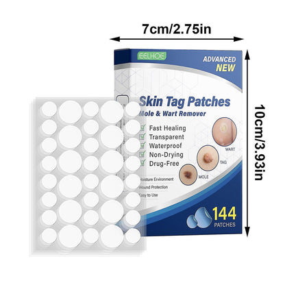 144pcs Skin Tag Remover Patches Hydrocolloid Acne Pimple Moles Wart Remover Wart